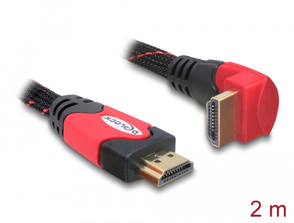 DeLOCK 2m HDMI HDMI-Kabel HDMI Typ A Standard Schwarz, Rot (82686)