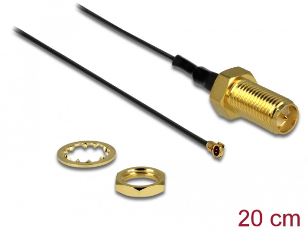 DeLOCK 88815 Koaxialkabel 0,2 m MHF IV I-PEX RP-SMA Grau (88815)