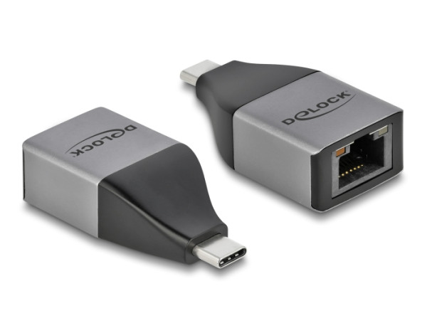 DeLOCK USB Type-C Adapter zu Gigabit LAN 10/100/1000 Mbps – kompaktes Design (64118)