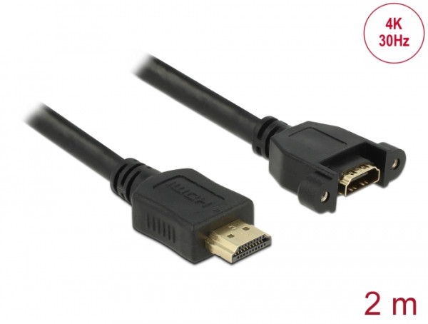 DeLOCK 85464 HDMI-Kabel 2 m HDMI Typ A Standard Schwarz (85464)