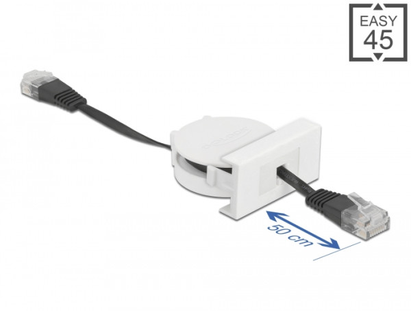 DeLOCK Easy 45 Modul Netzwerk Aufrollkabel RJ45 Cat.5e schwarz (81361)