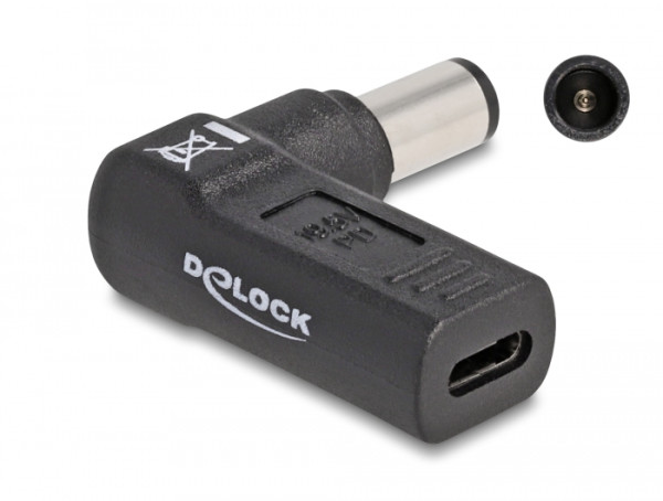 DeLOCK Adapter für Notebook Ladekabel USB Type-C Buchse zu HP 7,4 x 5,0 mm Stecker 90° gewinkelt (60005)