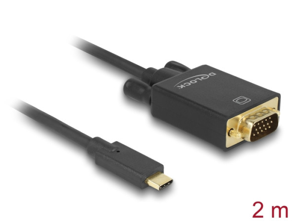 DeLOCK 85262 Videokabel-Adapter 2 m USB Typ-C VGA D-Sub Schwarz (85262)