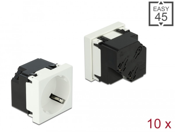 DeLOCK Easy 45 Schutzkontakt-Steckdose 45°-Anordnung 45 x 45 mm 10 Stück (81321)