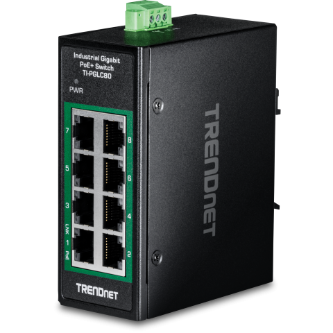 TRENDNET 8-PORT INDUSTRIAL GIGABIT POE+ (TI-PGLC80)