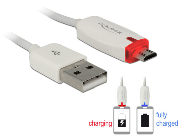 DeLOCK 1m USB 2.0 USB Kabel USB A Micro-USB B Weiß (83604)