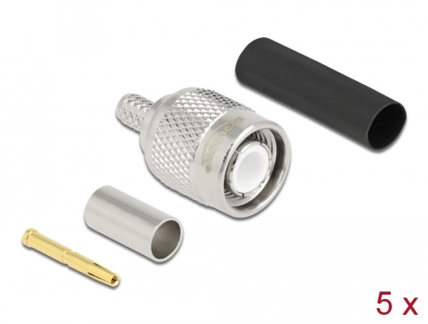 DeLOCK TNC Stecker zum Crimpen LMR 200 mit passendem Schrumpfschlauch (90019)