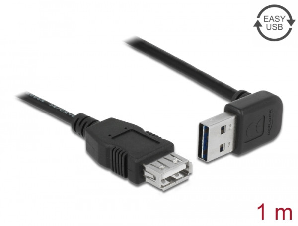 DeLOCK 1m, USB 2.0-A - USB 2.0-A USB Kabel USB A Schwarz (83547)