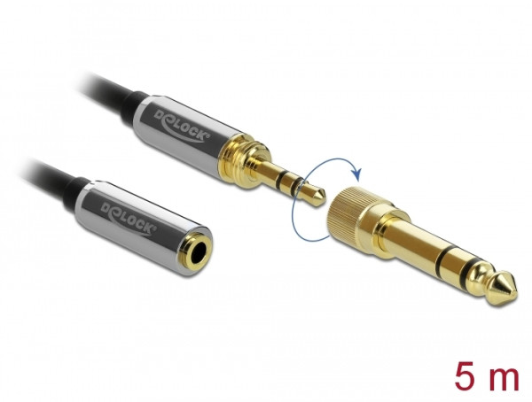 DeLOCK 85783 Audio-Kabel 5 m 3.5mm Schwarz, Grau (85783)