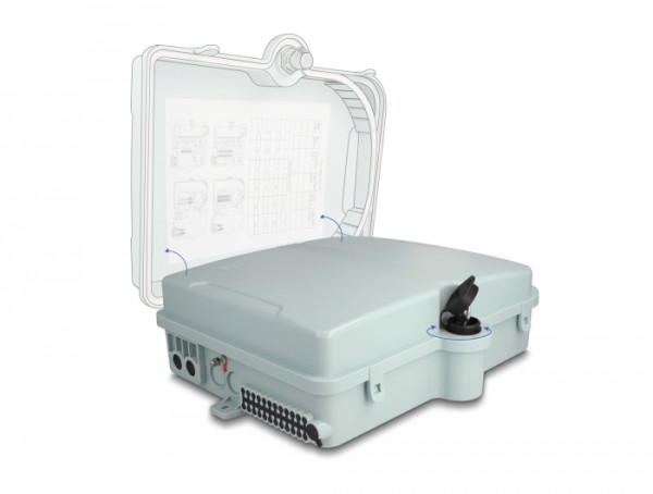 DeLOCK LWL Verteilerbox für Innen- und Außenbereich IP65 wasserfest abschließbar 24 Port grau (87903)