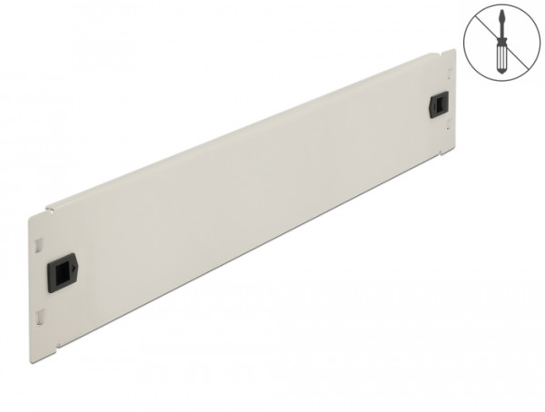 DeLOCK 19″ Netzwerkschrank Blindabdeckung werkzeugfrei 2 HE grau (66632)