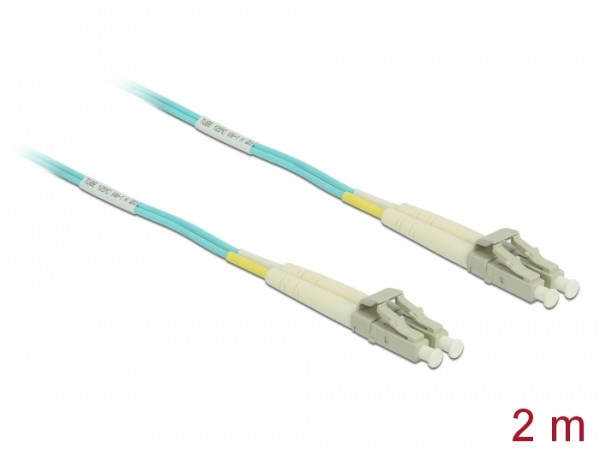 DeLOCK Kabel Lichtwellenleiter LC zu LC Multimode OM3 2 m (86559)