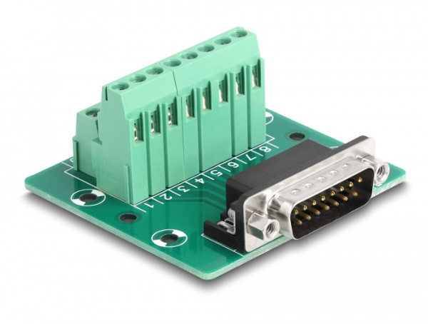 DeLOCK D-Sub 15 Pin Stecker zu Terminalblock für Hutschiene (66909)