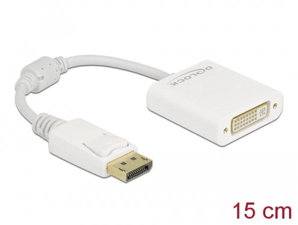 DeLOCK Adapter DisplayPort 1.1 Stecker zu DVI Buchse Passiv weiß (61010)