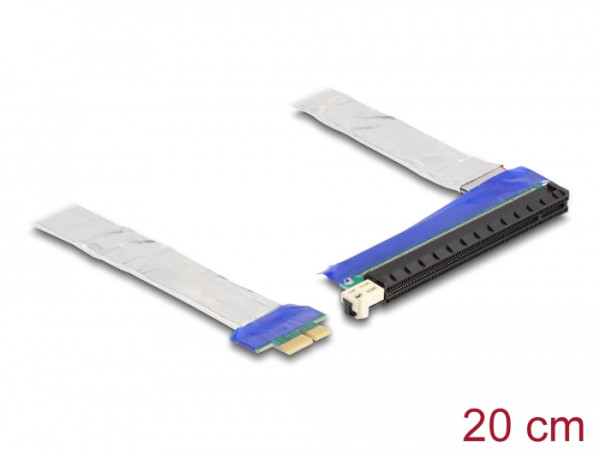 DeLOCK Riser Karte PCI Express x1 Stecker zu x16 Slot mit Kabel 20 cm (88047)