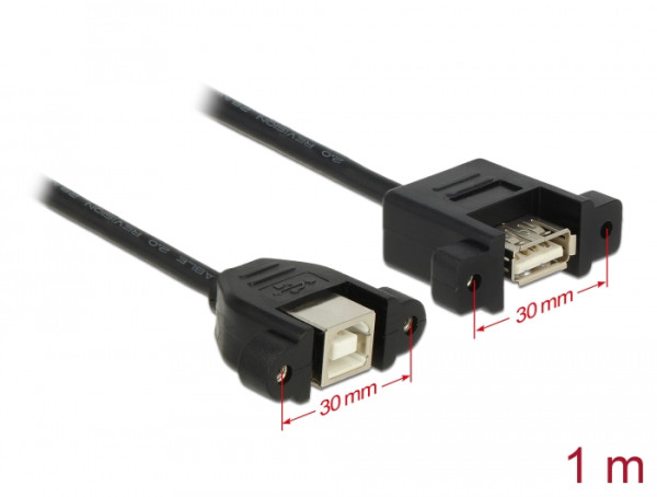 DeLOCK 1m USB 2.0-A/USB 2.0-B USB Kabel USB A USB B Schwarz (85108)