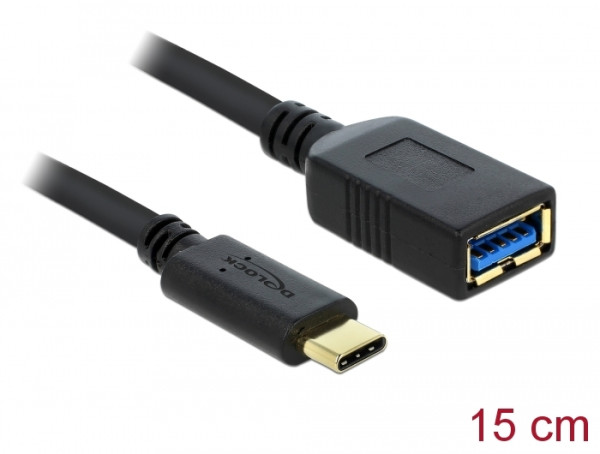 DeLOCK 0.15m USB 3.1 USB Kabel USB 3.2 Gen 2 3.1 Gen 2 0,15 m USB C USB A Schwarz (65634)