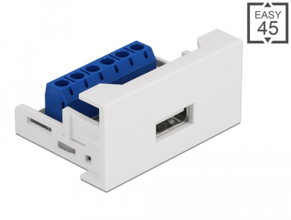 DeLOCK Easy 45 Modul USB 2.0 Typ-A Buchse zu Terminalblock 22,5 x 45 mm (81343)