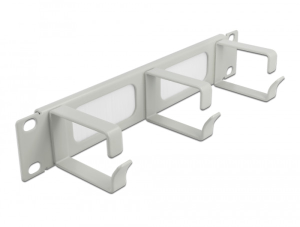 DeLOCK 10″ Kabelmanagement Bürstenleiste mit 3 Bügeln 1 HE grau (66541)