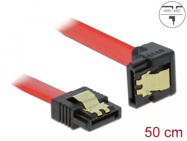 DeLOCK 83979 SATA-Kabel 0,5 m SATA 7-pin Schwarz, Rot (83979)