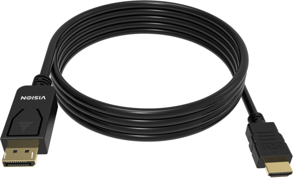 Vision TC 1MDPHDMI/BL Videokabel-Adapter 1 m DisplayPort HDMI Typ A Standard Schwarz (TC 1MDPHDMI/BL)