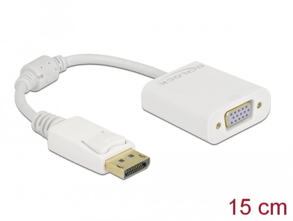 DeLOCK Adapter DisplayPort 1.2 Stecker zu VGA Buchse weiß (61007)