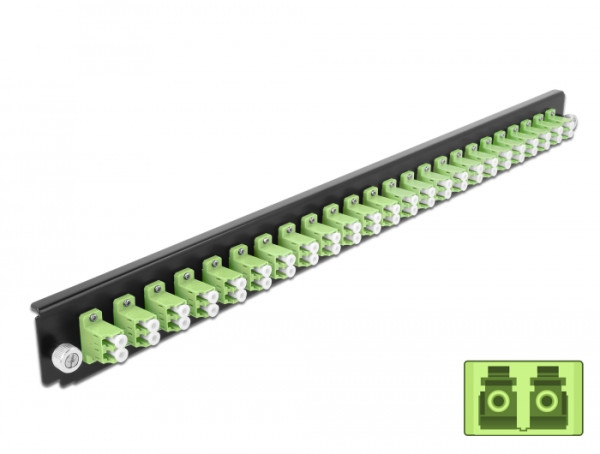 DeLOCK 19″ LWL Spleißbox Frontblende 24 Port LC Duplex lindgrün (43362)