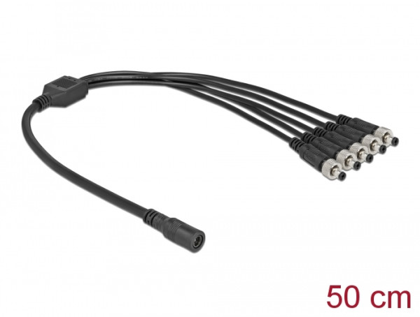 DeLOCK DC Verteilerkabel 5,5 x 2,1 mm 1 x Buchse zu 5 x Stecker verschraubbar (86590)