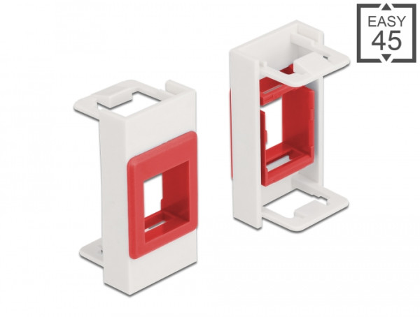 DeLOCK Easy 45 Modul Keystone Halterung 22,5 x 45 mm, weiß / rot (81355)