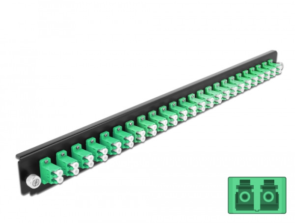 DeLOCK 19″ LWL Spleißbox Frontblende 24 Port LC Duplex grün (43358)