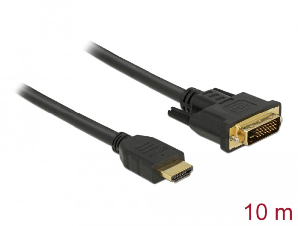 DeLOCK 85657 Videokabel-Adapter 10 m HDMI Typ A Standard DVI Schwarz (85657)
