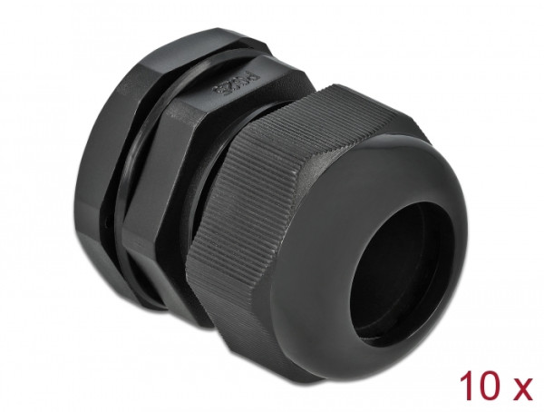 DeLOCK Kabelverschraubung PG25 10 Stück schwarz (60224)