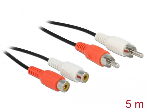 DeLOCK 85807 Audio-Kabel 5 m 2 x RCA Schwarz, Rot, Weiß (85807)