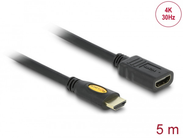 DeLOCK 5m HDMI HDMI-Kabel HDMI Typ A Standard Schwarz (83082)