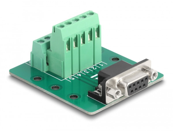DeLOCK D-Sub 9 Pin Buchse zu Terminalblock für Hutschiene (66908)