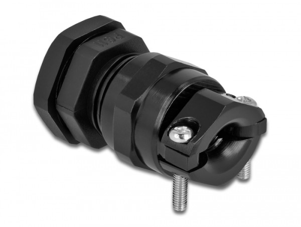 DeLOCK Kabelverschraubung PG11 mit Zugentlastung und Biegeschutz schwarz (60353)