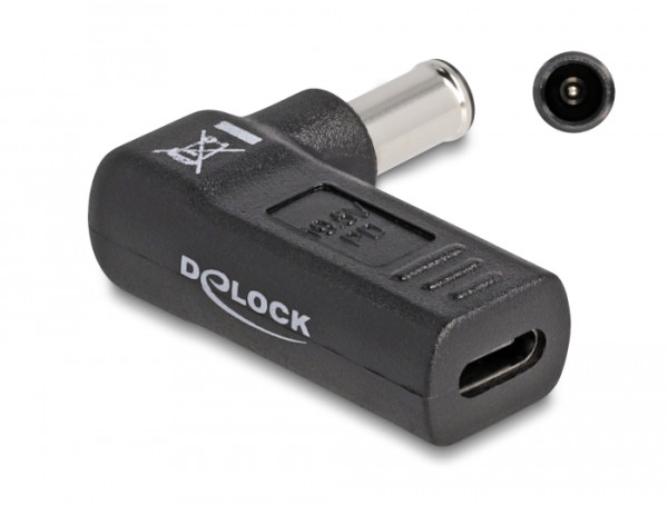 DeLOCK Adapter für Notebook Ladekabel USB Type-C Buchse zu Sony 6,0 x 4,3 mm Stecker 90° gewinkelt (60014)