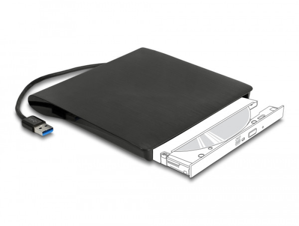 DeLOCK 42603 ODD-Gehäuse 13,3 cm 5.25" SATA III Schwarz (42603)