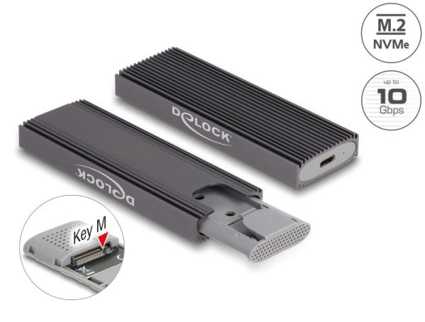 DeLOCK Externes USB Type-C™ Combo Gehäuse für M.2 NVMe PCIe oder SATA SSD - werkzeugfrei (42019)