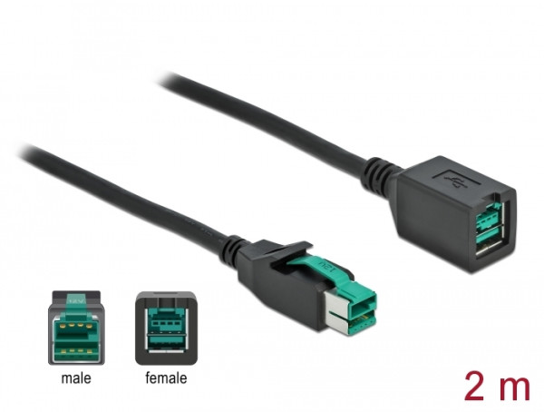 DeLOCK PoweredUSB Verlängerungskabel 12 V 2 m (85981)
