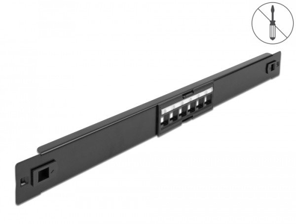 DeLOCK 19″ Keystone Patchpanel 6 Port werkzeugfrei (66820)