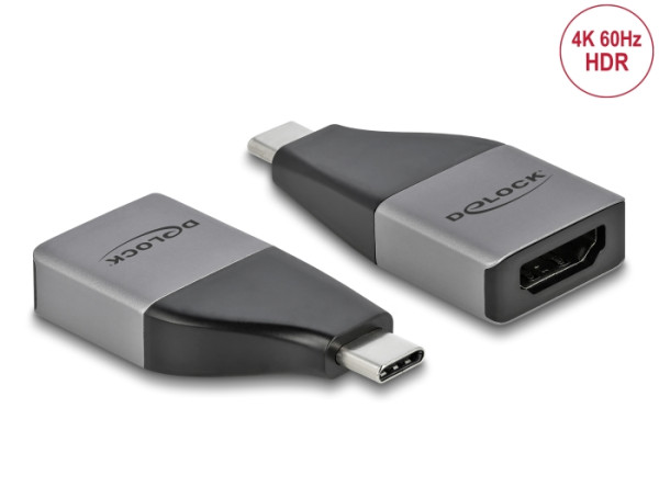 DeLOCK USB Type-C Adapter zu HDMI DP Alt Mode 4K 60 Hz + HDR – kompaktes Design (64119)