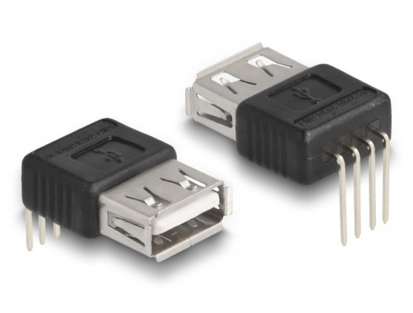 DeLOCK Adapter USB 2.0 Typ-A Buchse zu 4 Pin 90° gewinkelt (66637)