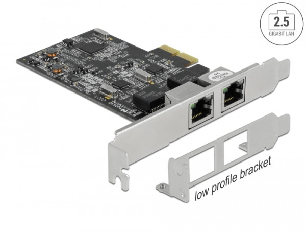 DeLOCK PCI Express x2 Karte auf 2 x RJ45 2,5 Gigabit LAN RTL8125 (89530)