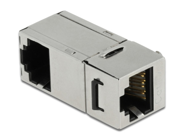 DeLOCK Keystone Modul RJ45 Buchse zu RJ45 Buchse Cat.6A 90° gewinkelt (87142)