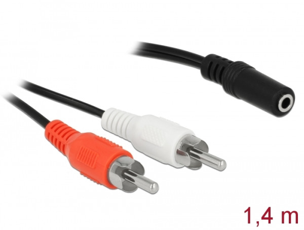 DeLOCK 85808 Audio-Kabel 1,4 m 2 x RCA 3.5mm Schwarz, Rot, Weiß (85808)