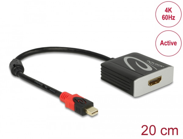 DeLOCK 62735 Videokabel-Adapter 0,2 m Mini DisplayPort HDMI Typ A Standard Schwarz (62735)