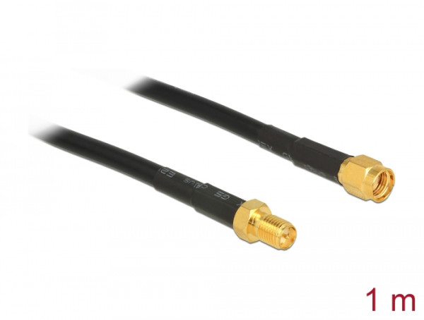 DeLOCK 1m CFD200 Koaxialkabel RP-SMA Schwarz (89423)