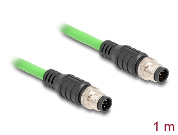 DeLOCK M12 Kabel A-kodiert 8 Pin Stecker zu Stecker PUR TPU 1 m (80411)