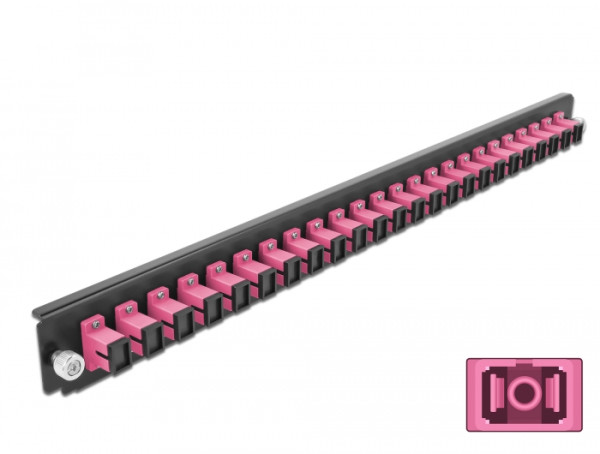 DeLOCK 19″ LWL Spleißbox Frontblende 24 Port SC Simplex violett (43355)